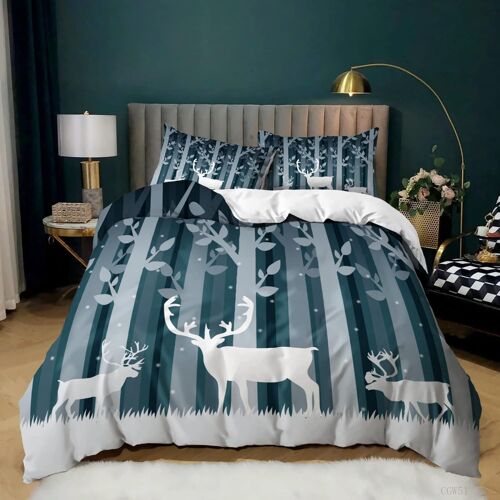 Cerf Chevreuil Animaux Housse De Couette X Ado Fille + X Taies D'oreiller Xcm Housse De Couette Personnes Enfant Microfibre Parure De Lit Doux Confortable X Cm