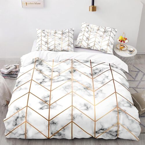 X Cm Housse De Couette Polyester Coton Housse De Couette X Avec Deux Taies D'oreiller X Cm Ligne De Marbre Parure De Lit Anti-Allergique