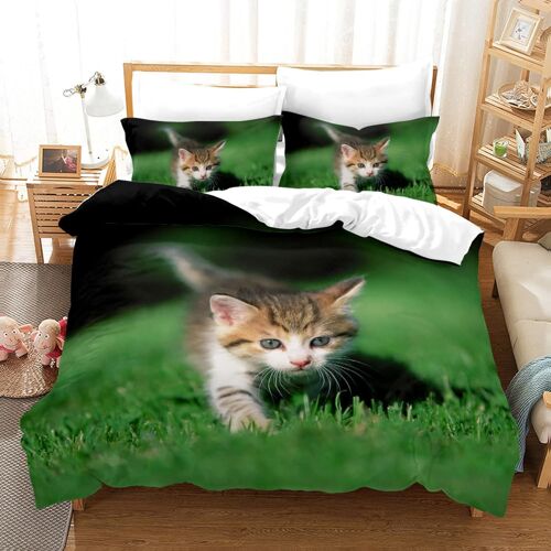 Chat Animaux Parure De Lit X + X Taies D'oreiller Xcm House De Couette Microfibre Parure De Lit Pas Cher Doux Confortable X Cm