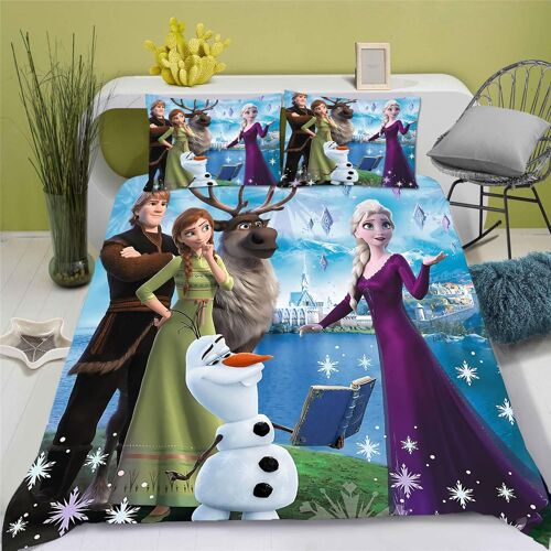 La Reine Des Neiges Parure De Lit, Elsa Parure De Lit, Pour Adolescents, En Microfibre, Impression D, Housse De Couette Et Taie D'oreiller An