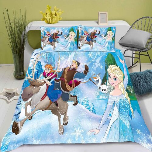 La Reine Des Neiges Parure De Lit, Elsa Parure De Lit, Pour Adolescents, En Microfibre, Impression D, Housse De Couette Et Taie D'oreiller An