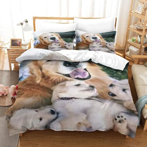 Chiot Et Chaton D Luxe Housse De Couette Avec Taies D'oreiller Avec Housse De Couette Parure De Lit Pour Adultes Et Adolescents Taille Single£¿Xcm£©