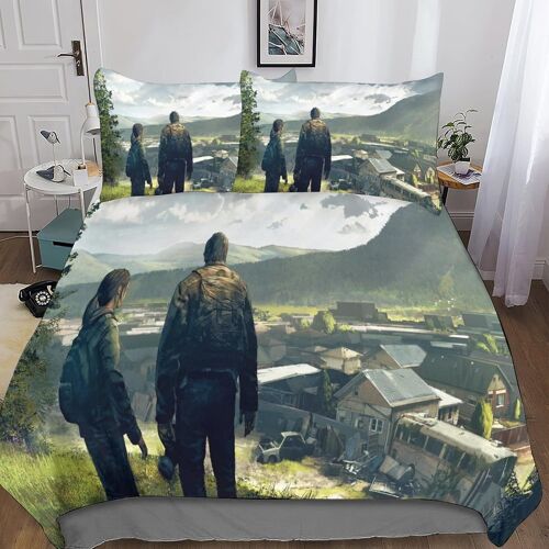 D The Last Of Us Housse De Couette Avec Taies D'oreiller Housses De Couettes Series Parure De Lit Microfibre Avec Fermeture ¿¿Clair Parure De Couette P
