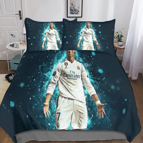 Cristiano Ronaldo Housse De Couette Football Imprim¿¿E D, Parure De Lit En Microfibre Housses De Couettes Avec Fermeture ¿¿Clair Pour Adultes Et Enfants