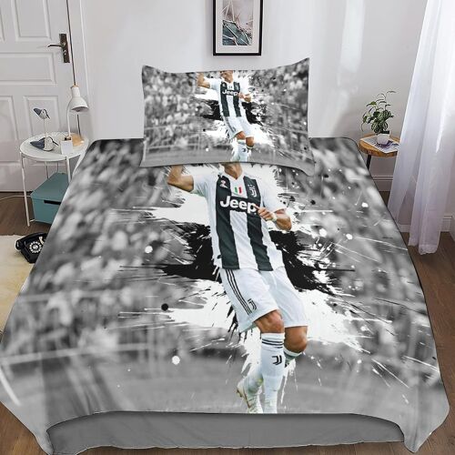 Housse De Couette Cristiano Ronaldo Microfibre Parure De Lit Housses De Couettes Football Avec Taies D'oreiller D Parure De Couette Pour Garcon Enfant