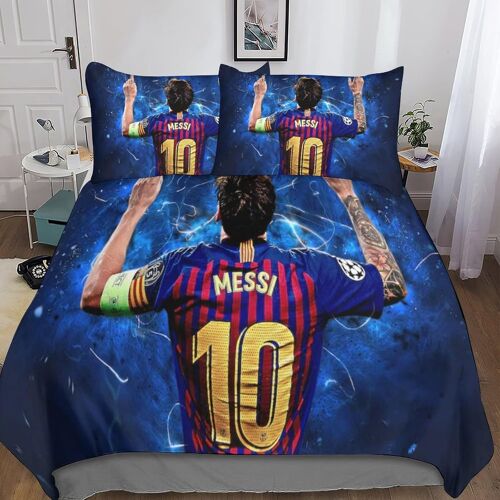 Lionel Messi Housse De Couette Avec ¿¿ Motif Lionel Messi Impression D Parure De Lit En Microfibre Housses De Couettes Avec Taies D¡®Oreiller Pour Enfan