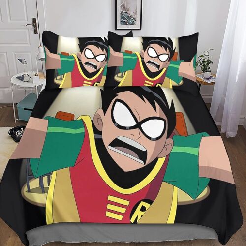 Housse De Couette Teen Titans Imprim¿¿ Motif Parure De Lit Avec D'oreiller D Anime De Imprim¿¿ Literie En Microfibre,Housses De Couettes Pour Adultes En