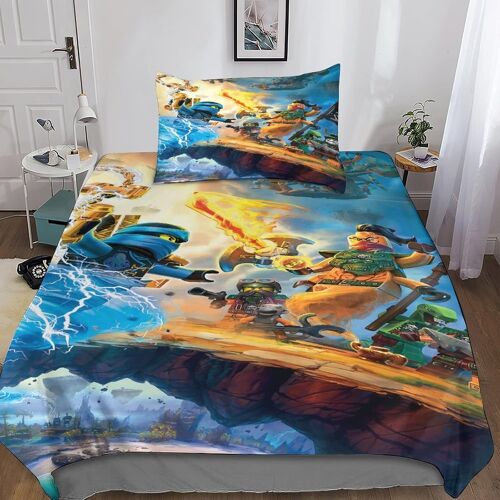 Ninjago Housse De Couette ¿¿ Motif Ninja Impression D Parure De Lit Housses De Couettes En Microfibre Avec Taies D¡®Oreiller Parure De Couette Douce Et