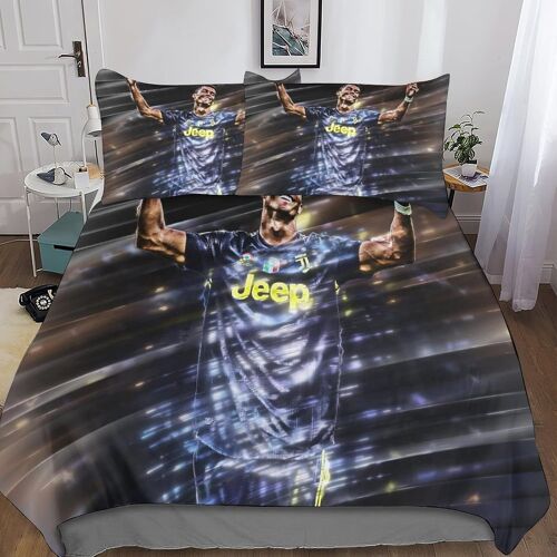 Housse De Couette Cristiano Ronaldo Microfibre Parure De Lit Housses De Couettes Football Avec Taies D'oreiller D Parure De Couette Pour Garcon Enfant