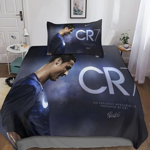 Cristiano Ronaldo Housse De Couette Du Monde Taies D'oreiller , D Parure De Lit Football Avec Fermeture ¿¿Clair En Microfibre Housses De Couettes Pour