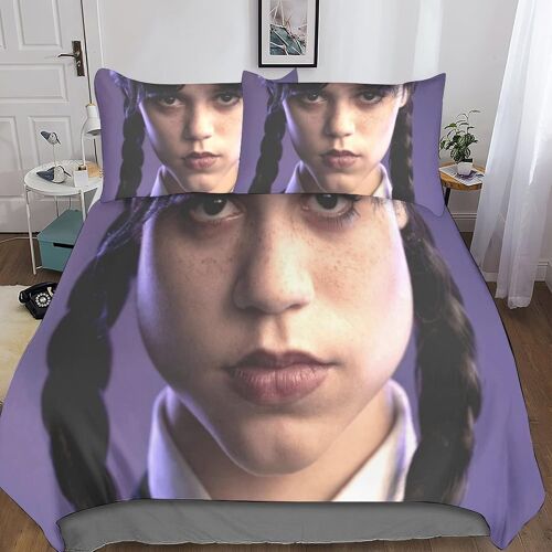 Housse De Couette Mercredi Addams Imprim¿¿ Motif Addams Parure De Lit Housses De Couettes Avec Taies D'oreiller D Imprim¿¿ Literie En Microfibre,Pour Ad