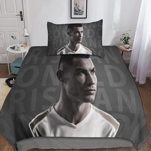 Cristiano Ronaldo Housse De Couette, Housses De Couettes Pour Football Avec Taies D'oreiller Microfibre Parure De Lit Parure De Couette Pour Enfants A