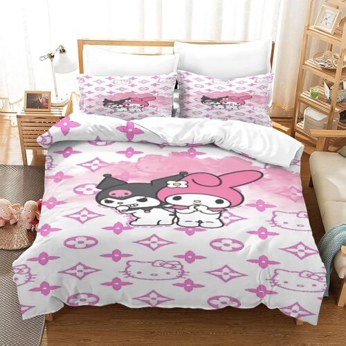 Housse De Couette Hello Kitty D Motif Imprim¿¿ Parure De Lit Housses De Couettes Pink En Microfibre Avec Fermeture ¿¿Clai Parure De Couette Avec Taies D