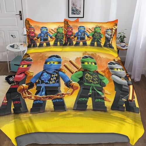 Ninjago Housse De Couette Ninja Imprim¿¿E D, Parure De Lit En Microfibre Housses De Couettes Avec Fermeture ¿¿Clair Pour Adultes Et Enfants Personnes£¿X