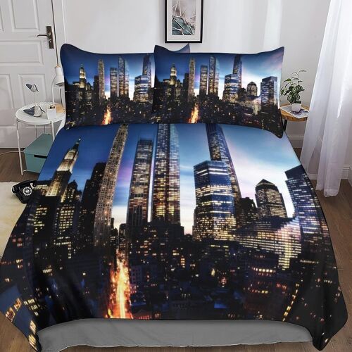 New York Housse De Couette Du Monde Taies D'oreiller , D Parure De Lit New York Avec Fermeture ¿¿Clair En Microfibre Housses De Couettes Pour Garcon En