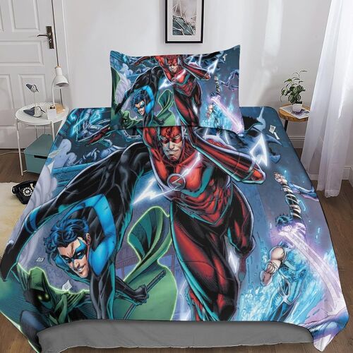 Teen Titans Housse De Couette Avec Taies D'oreiller Mode Unique D Anime Microfibre Literie Parure De Lit Linge De Lit Housses De Couettes Avec Fermetu
