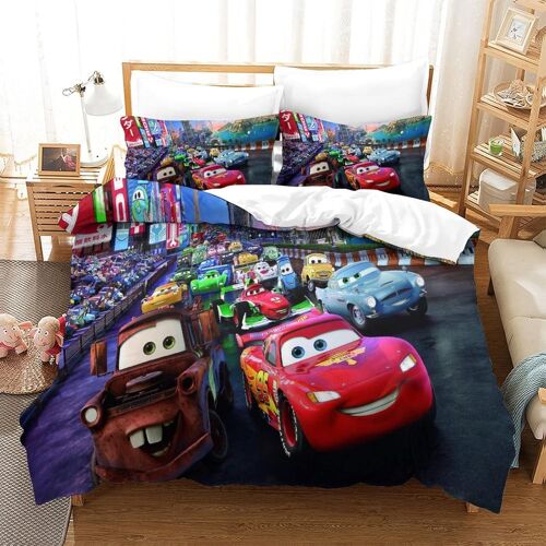 Cars Ensemble Housse De Couett Imprim¿¿ D Et Taie D'oreiller ,Ultra Doux Microfibre Hypoallerg¿¿Nique £¬Ensemble Housse De Couette Avec Fermeture ¿¿Clair