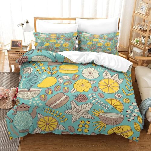 Cartoon Printhousse Couette Imprim¿¿ D Couverture De Couette Microfibre Doux Ensembles Literie Ensemble De Couette Avec Fermeture ¿¿Clair +Taies D'oreil