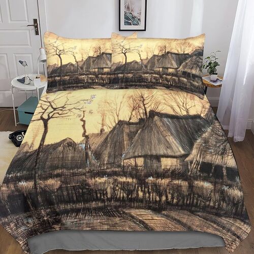 Van Gogh Housse De Couette D Motif Imprim¿¿ Art Parure De Lit Housses De Couettes En Microfibre Avec Fermeture ¿¿Clai Parure De Couette Avec Taies D'ore
