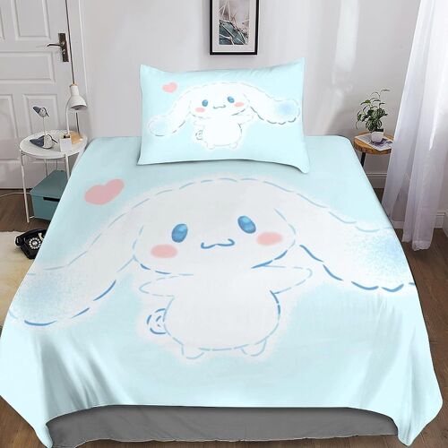 Cinnamoroll Sets Housses De Couettes Imprim¿¿E D,Parure De Lit Housse De Couette Anime Parure De Couette En Microfibre Avec Taies D'oreiller Pour Adole