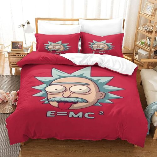 Rick And Morty Housse De Couette Imprim¿¿E En D Avec Taies D'oreiller Et Housse De Couette ¿¿ Fermeture ¿¿Clair Dissimul¿¿E, Parure De Lit Super Douce Et