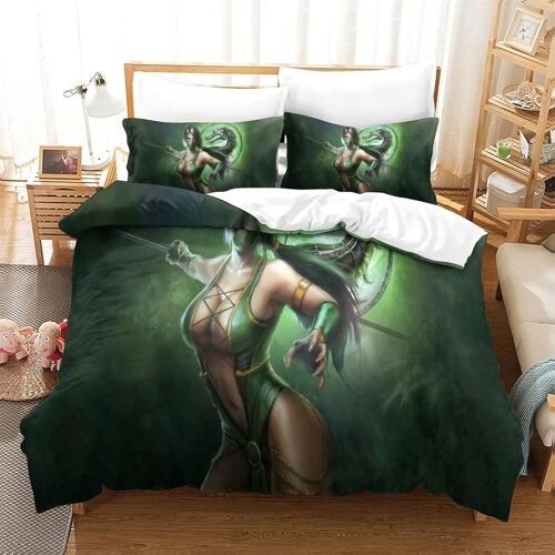Mortal Kombat Housse De Couette, Motif Imprim¿¿ En D De Th¿¿Me Game Character Parures De Lit,Ensemble De Literie Avec Taies D'oreiller, Pour Adultes Et