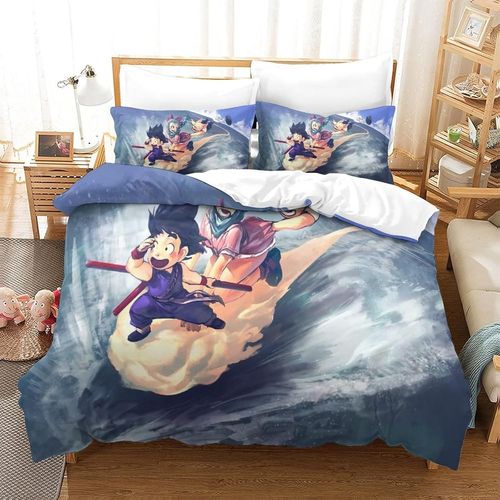 Dragon Ballhousse Couette Imprim¿¿ D Couverture De Couette Microfibre Doux Ensembles Literie Ensemble De Couette Avec Fermeture ¿¿Clair +Taies D'oreille