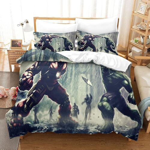 The Hulk Ensemble Housse De Couett Imprim¿¿ D Et Taie D'oreiller ,Ultra Doux Microfibre Hypoallerg¿¿Nique £¬Ensemble Housse De Couette Avec Fermeture ¿¿Cl