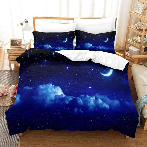 Starry Skyhousse Couette Imprim¿¿ D Couverture De Couette Microfibre Doux Ensembles Literie Ensemble De Couette Avec Fermeture ¿¿Clair +Taies D'oreiller