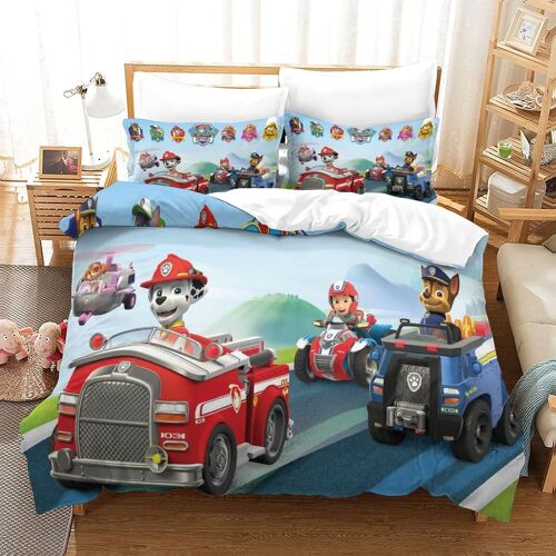 Paw Patrol Ensemble Housse De Couett Imprim¿¿ D Et Taie D'oreiller,Ultra Doux Microfibre Hypoallerg¿¿Nique £¬Ensemble Housse De Couette Avec Fermeture ¿¿C