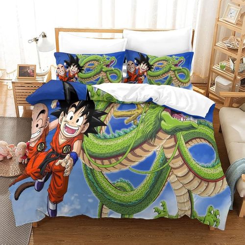 Dragon Ballhousse Couette Imprim¿¿ D Couverture De Couette Microfibre Doux Ensembles Literie Ensemble De Couette Avec Fermeture ¿¿Clair +Taies D'oreille