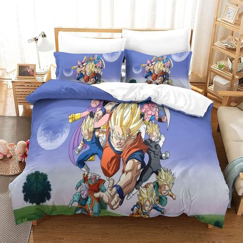 Dragon Ballhousse Couette Imprim¿¿ D Couverture De Couette Microfibre Doux Ensembles Literie Ensemble De Couette Avec Fermeture ¿¿Clair +Taies D'oreille