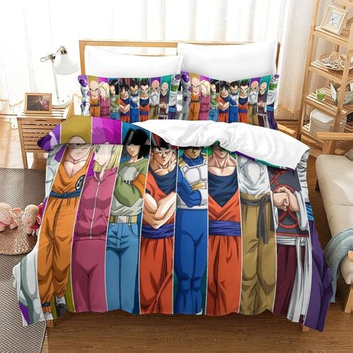 Dragon Ballhousse Couette Imprim¿¿ D Couverture De Couette Microfibre Doux Ensembles Literie Ensemble De Couette Avec Fermeture ¿¿Clair +Taies D'oreille