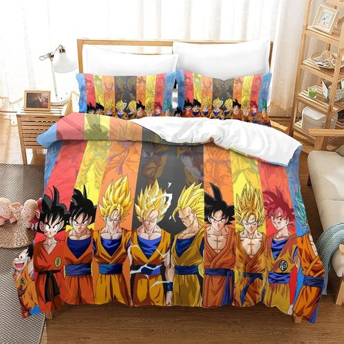 Dragon Ballhousse Couette Imprim¿¿ D Couverture De Couette Microfibre Doux Ensembles Literie Ensemble De Couette Avec Fermeture ¿¿Clair +Taies D'oreille