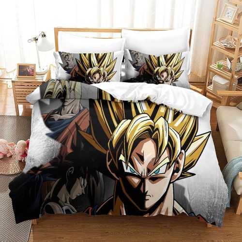 Dragon Ballhousse Couette Imprim¿¿ D Couverture De Couette Microfibre Doux Ensembles Literie Ensemble De Couette Avec Fermeture ¿¿Clair +Taies D'oreille