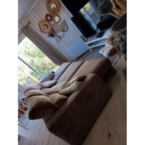 Canapé Marron Moderne En Tissu