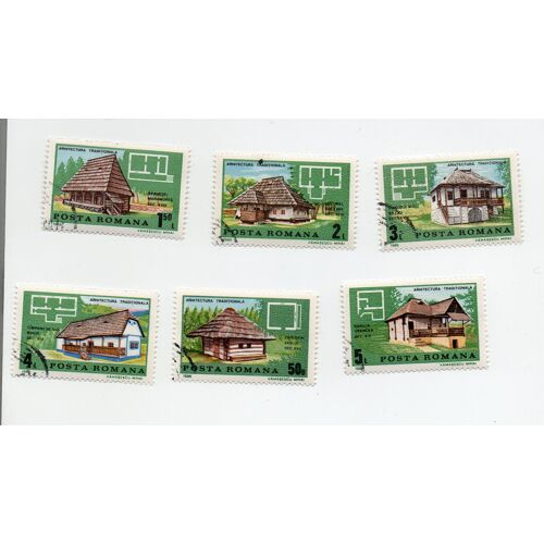 Roumanie- Série De 6 Timbres Oblitérés- Architecture Traditionnelle