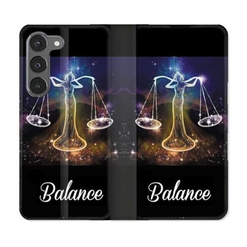 Housse Cuir Portefeuille Pour Samsung Galaxy A26 5g Signe Zodiaque 2 Balance