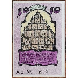 Billet Allemagne 10 Pfennig 05/1921 Lemgo Grm 789,1 Ab