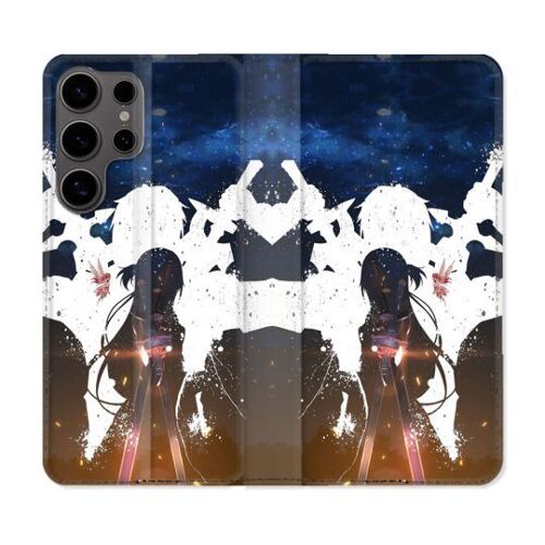Housse Cuir Portefeuille Pour Samsung Galaxy S25 Ultra Manga Sao Sword Art Online Asuna