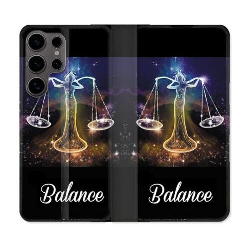 Housse Cuir Portefeuille Pour Samsung Galaxy S25 Plus Signe Zodiaque 2 Balance