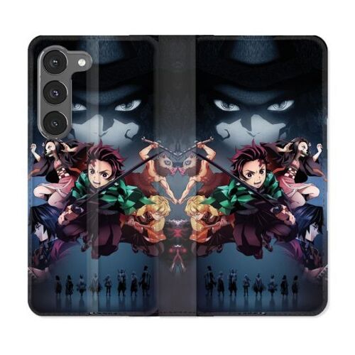 Housse Cuir Portefeuille Pour Samsung Galaxy A36 5g Manga Demon Slayer Noir