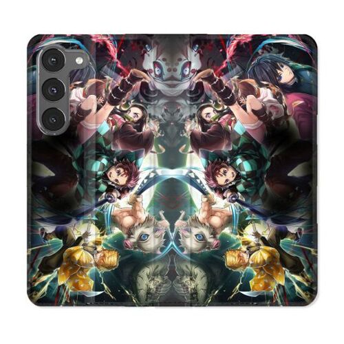 Housse Cuir Portefeuille Pour Samsung Galaxy A36 5g Manga Demon Slayer Groupe