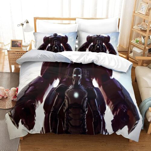 Iron Man Ensemble De Literie Imprim¿¿ D Ensemble De Pi¿¿Ces Housse De Couette En Microfibre Douce Avec Taies D'oreiller Housse De Couette King£¿Xcm£©