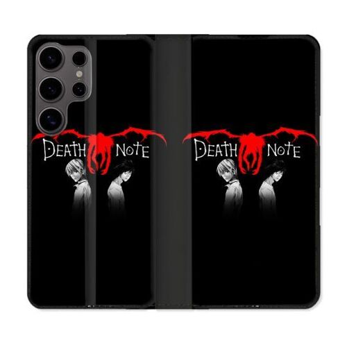 Housse Cuir Portefeuille Pour Samsung Galaxy S25 Manga Death Note Noir