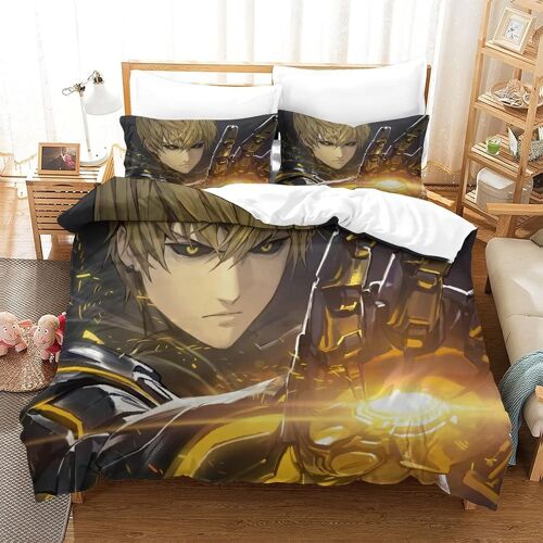 One-Punch-Man Housse De Couette ¿¿ Th¿¿Me Imprim¿¿E En D Ensemble De Literie En Microfibre Douce Ensemble De Pi¿¿Ces Avec Housse De Couette Taie D'oreill