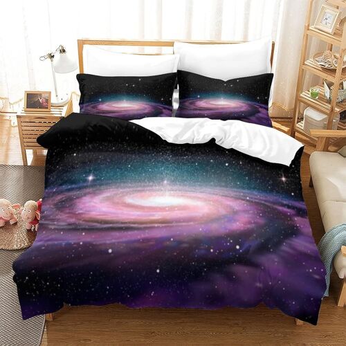 Galaxy Ensemble De Literie Imprim¿¿ D Ensemble De Pi¿¿Ces Housse De Couette En Microfibre Douce Avec Taies D'oreiller Housse De Couette King£¿Xcm£©