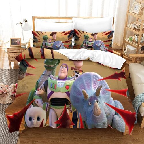 Toy Story Th¿¿Me D'impression D Housse De Couette En Microfibre Douce Ensemble De Literie Pi¿¿Ces Avec Fermeture ¿¿Clair Cach¿¿E Taie D'oreiller Housse D