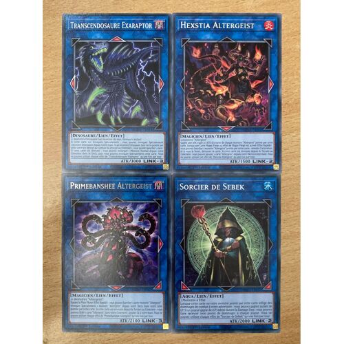 (824) Transcendosaure Exaraptor + Hexstia Altergeist + Primebanshee + Sorcier De Sebek (Yu Gi Oh) 