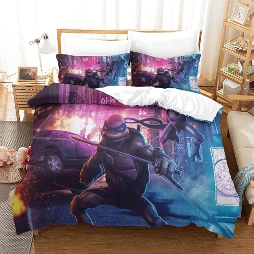Tmnt Parure De Lit Imprim¿¿ Motif Housse De Couette Avec Taies D'oreiller D Movie Posters Imprim¿¿ Literie En Microfibre,Pour Adultes Enfants King£¿Xcm£©